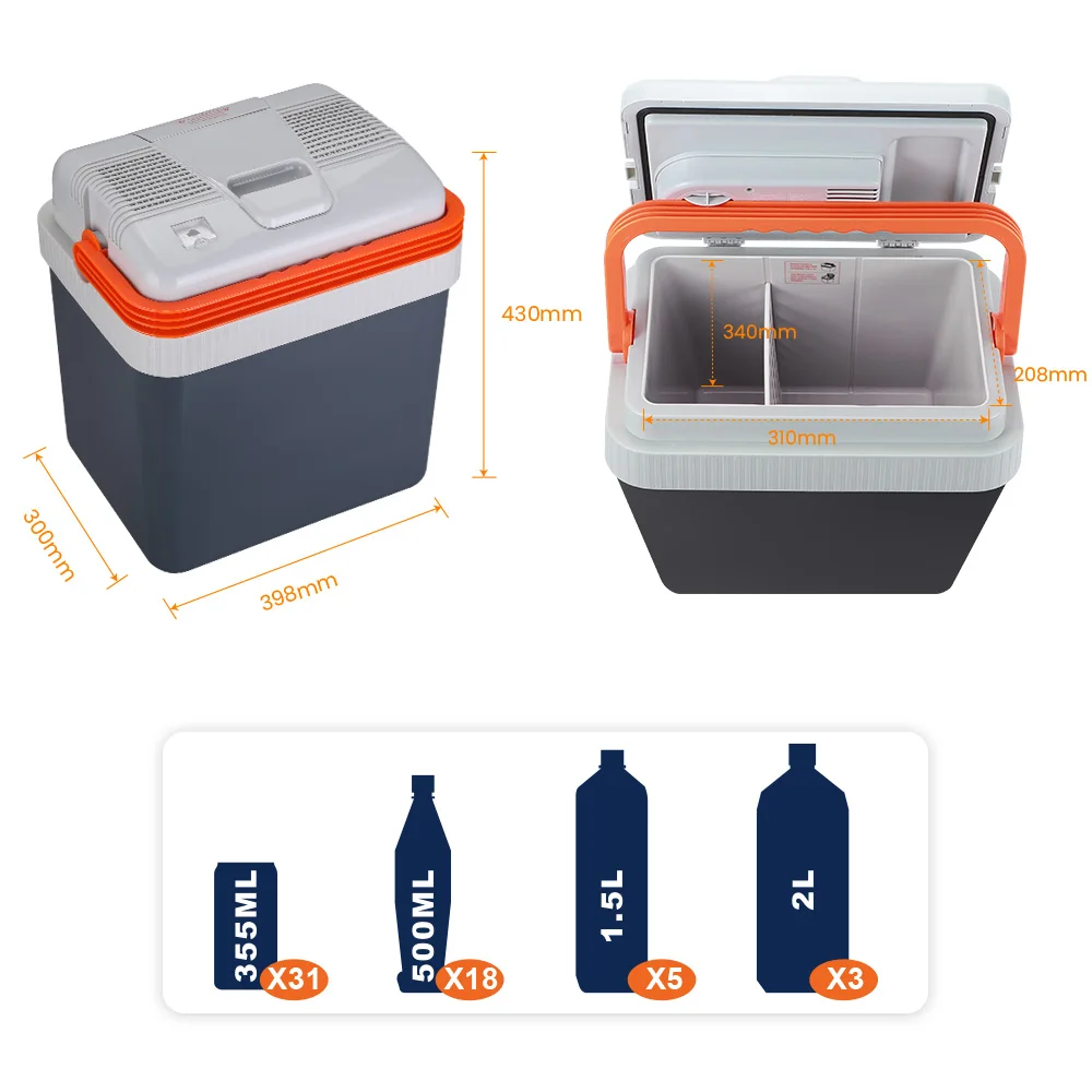 Evercool Ac 12v Dc 120v Low Noise Warm and Cold 24l Car Fridges Portable