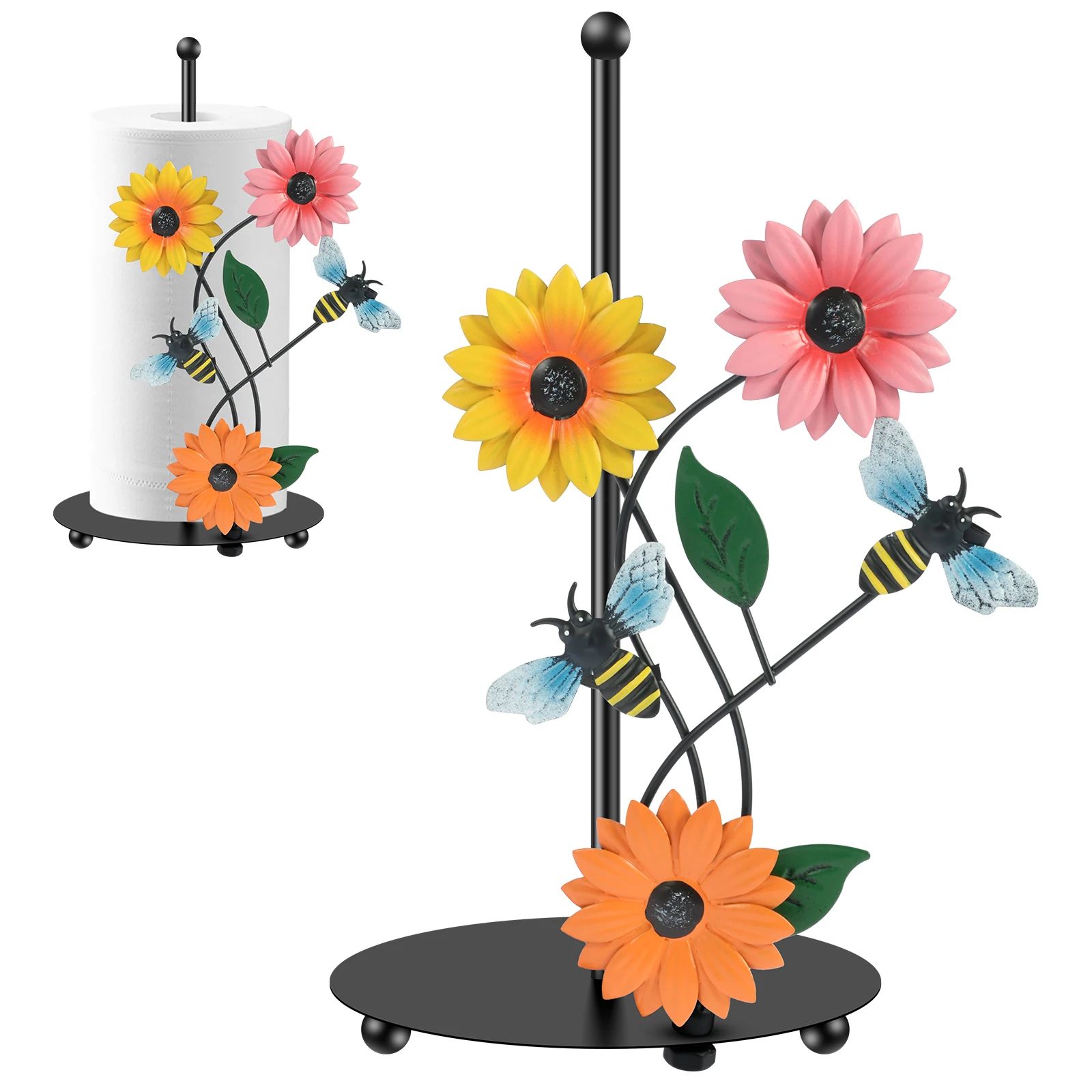 New Sunflower Paper Towel Holder Iron Art Sunflower Kitchen Roll Stand  Lifelike Butterfly/Bee Paper Towel Stand Decorative - AliExpress