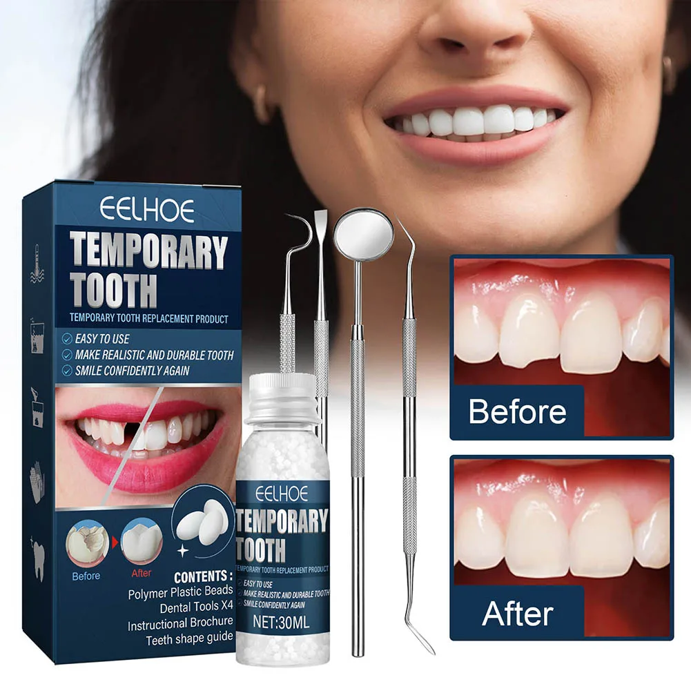 Temporary Tooth Repair Beads Missing Broken Teeth Dental Tooth Filling  Material Food Grade FalseTeeth Solid Glue