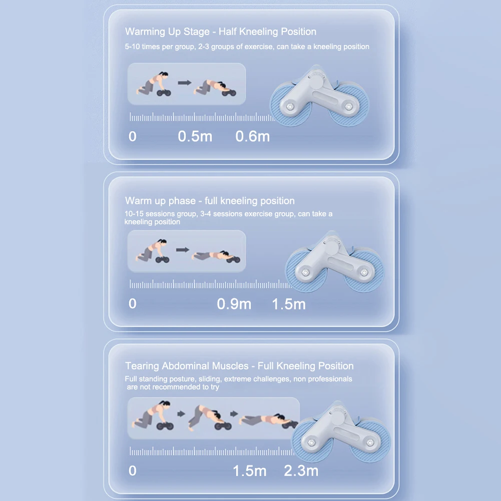 Abdominal Wheel Exerciser Dual Wheel Design Abdominal Fitness Automatic Rebound Anti-Slip for Bodybuilding Training abdominal wheel abdominal fitness instrument abdominal workout aids
