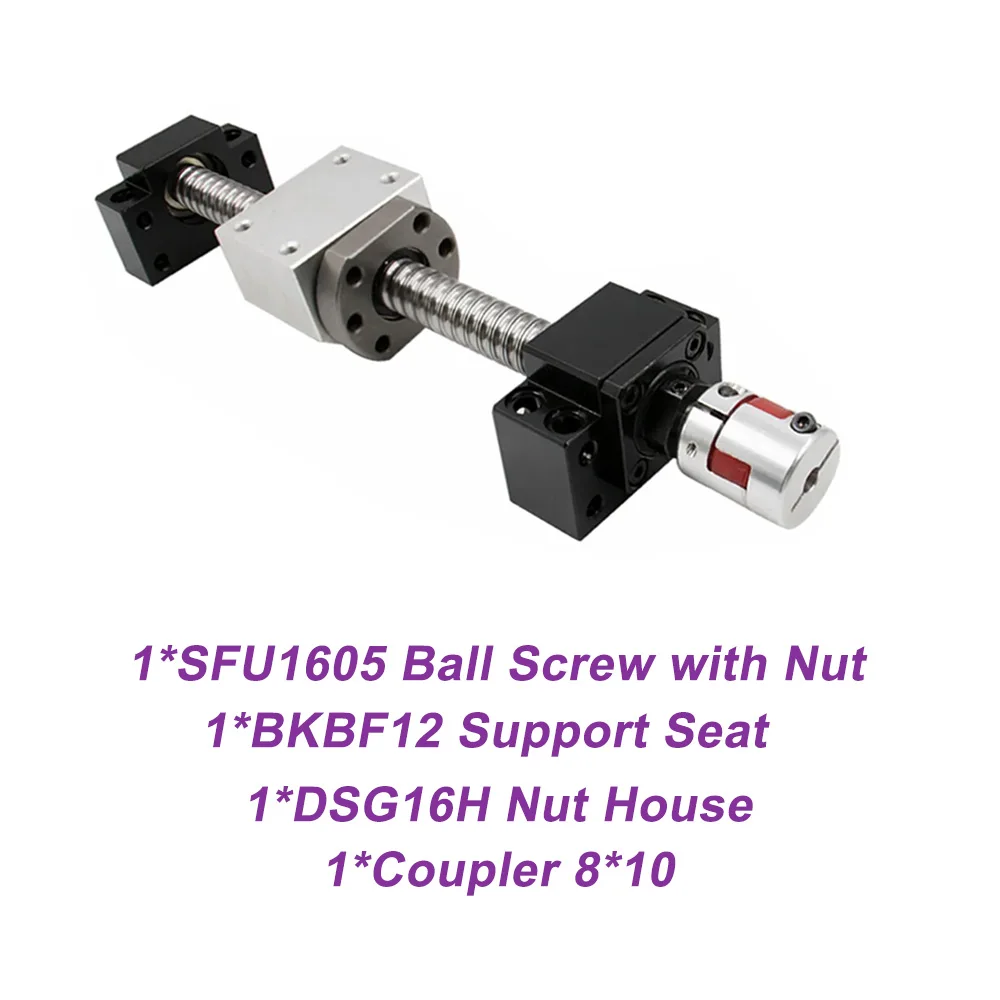 Husillo De Bolas SFU1605 De 600 Mm Con Soportes Finales BK12 BF12 Y Acoplador De 6 35 X 10 Mm