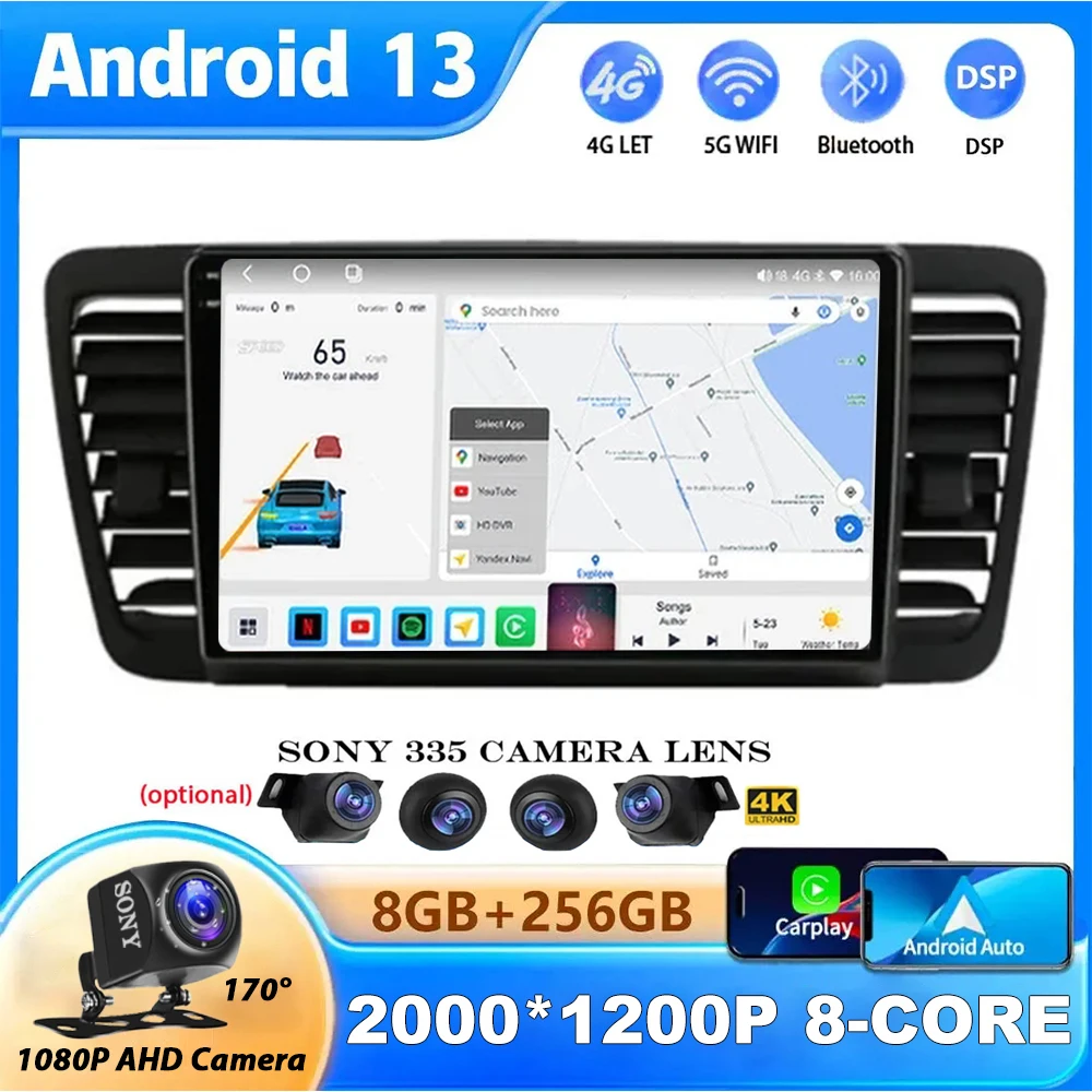 

Android 13 Car Radio For Subaru Outback 3 Legacy 4 2003-2009 Multimedia Video Player Navigation GPS 4G WIFI QLED DSP 2Din