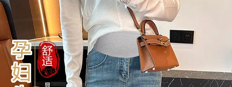 Stretch Denim Maternity Flared Cropped Jeans Spring Summer Belly Pants Clothes Pregnant Women Pregnancy Slim Trousers maternity jeans