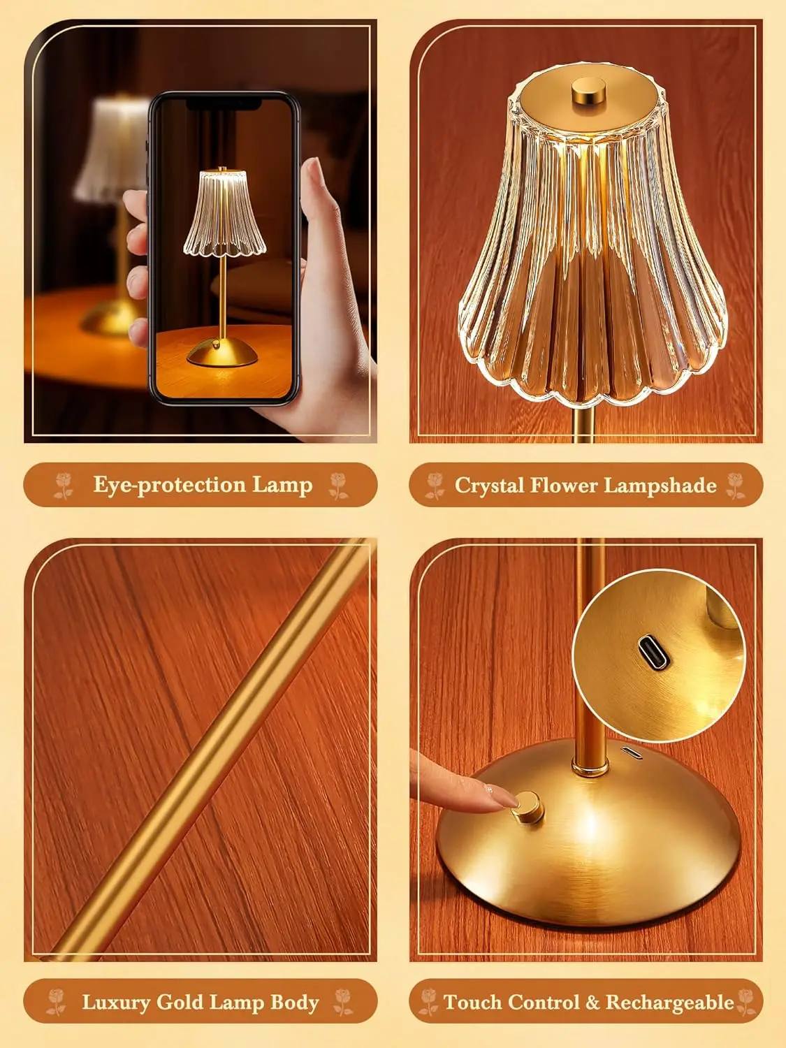 LED Touch Sensor Rechargeable Night Light for Home and Hospitality Decor