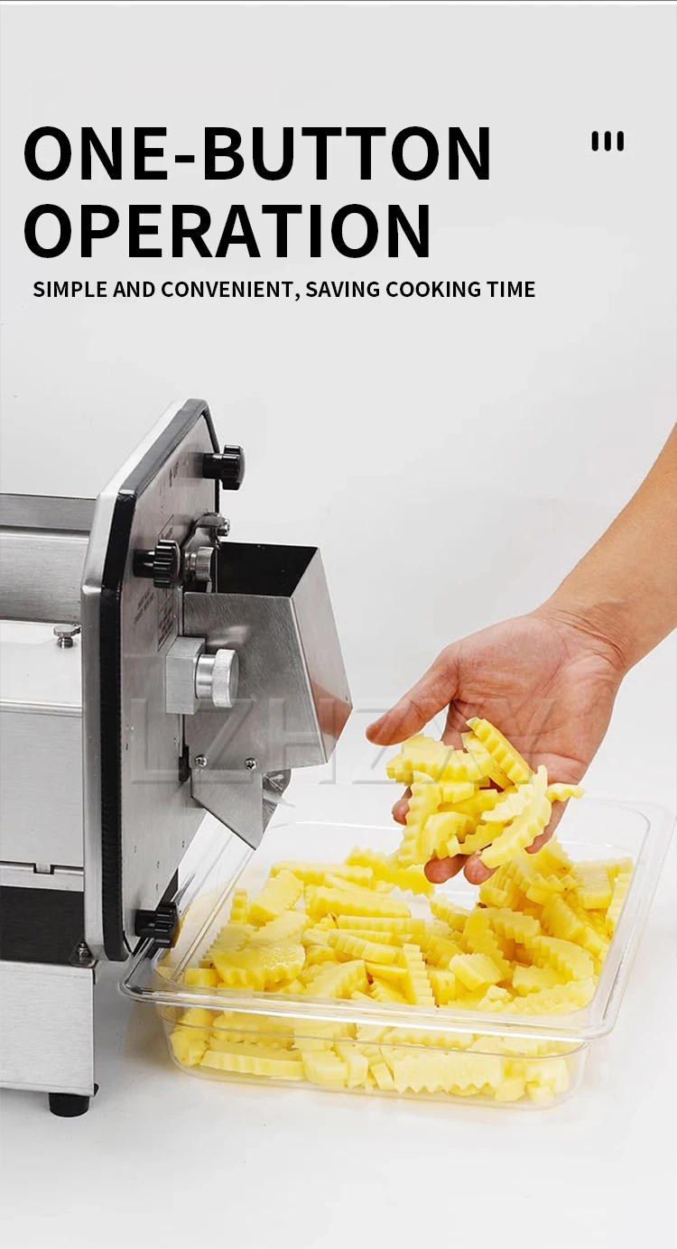 Description Picture 4 of itemElectric wolf tooth potato cutting machine wave potato chips corrugated cutter fully automatic commercial