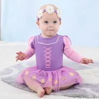 Robe Tutu barboteuse pour enfants, avec bandeau, vêtements de princesse pour bébés filles, Design mignon, Costumes de fête d'halloween 6