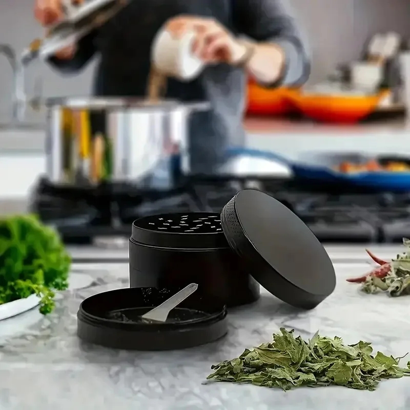 Metal Herb Grinder 1.6/2 Inch 4-layer Manual Tobacco Zinc Alloy Mortar Cigarette Cigar Grass Mills 1 set
