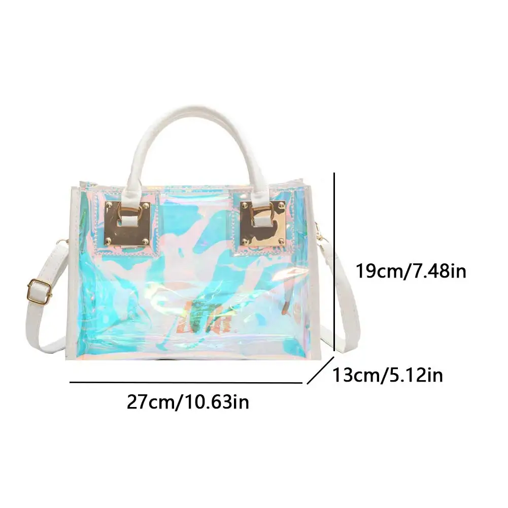 Transparent Clear Purse PVC Shoulder Crossbody Bag 2 in 1 Beach Handbag for Women