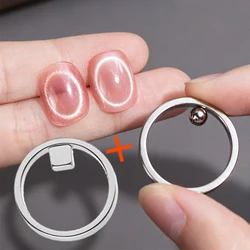 Circular Black Hole Cat Eye Magnet for DIY Nail Art with Gel Polish (Cube And Ball - 2Pc)