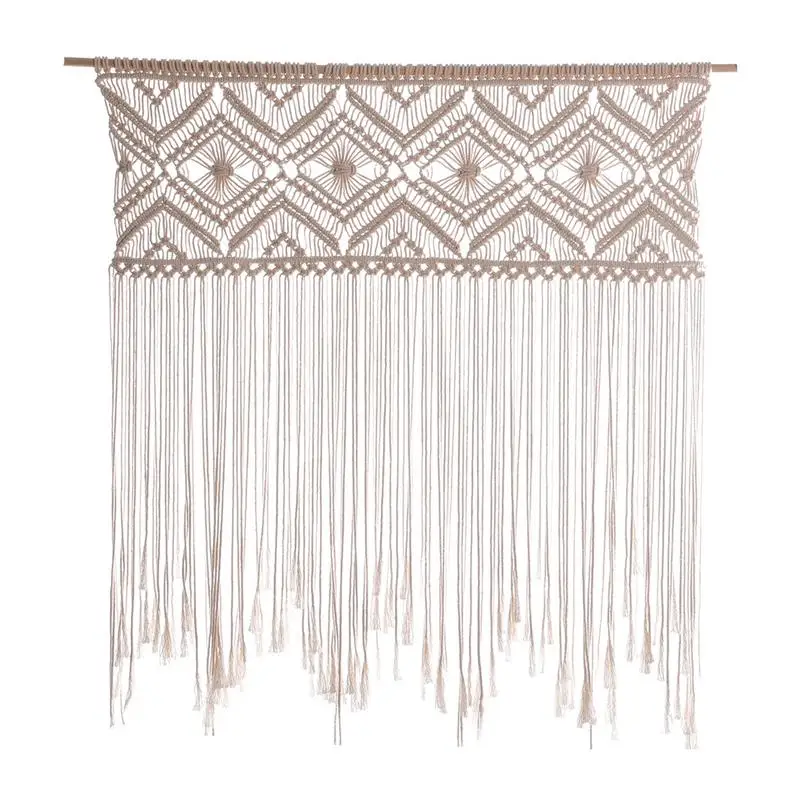 

Boho Macrame Tapestry Braided Leaves Wall Hung Crafts With Tassels Board Pictures Hung Braided Leaves Wall Art Gifts For Girl