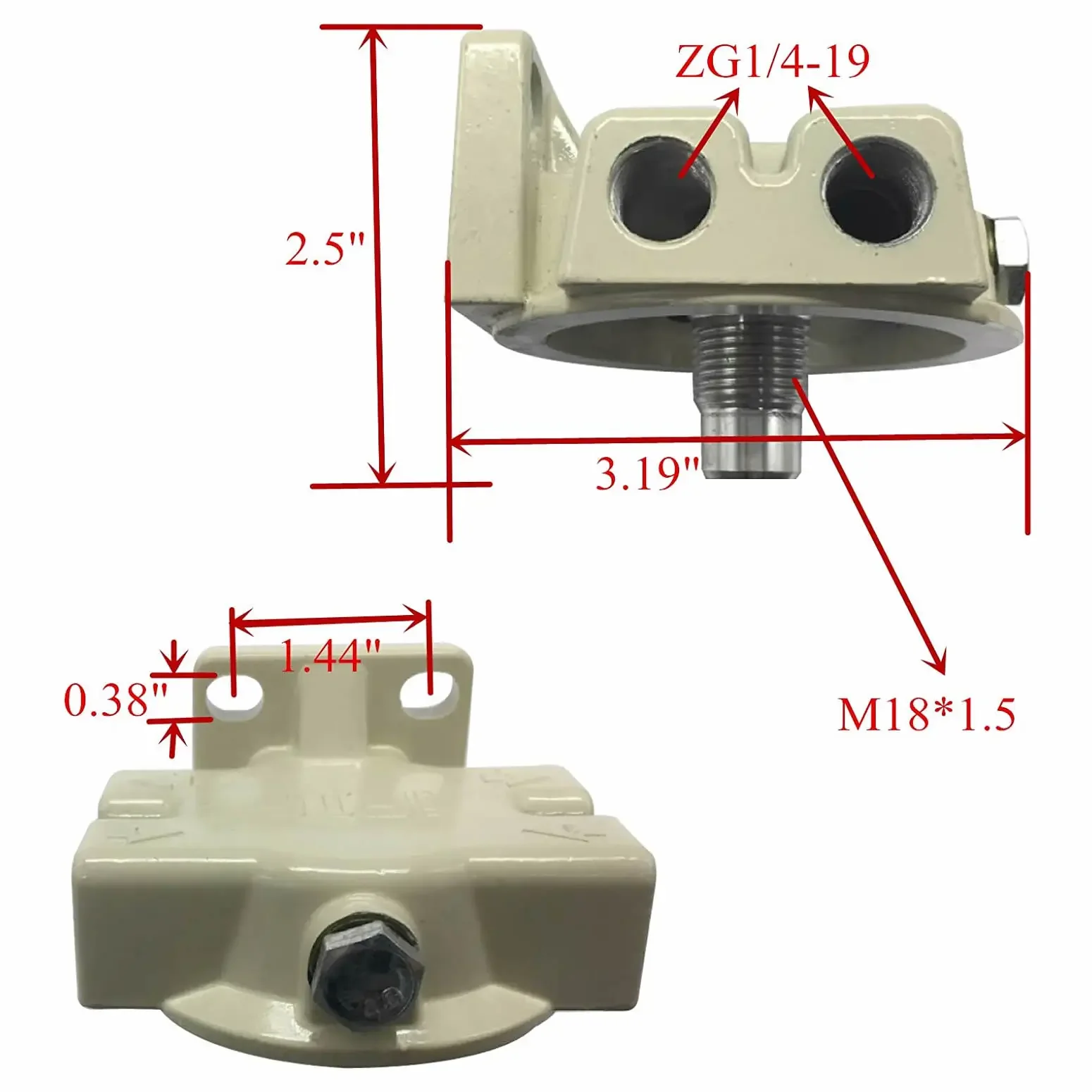 Fuel Filter R12T Fuel Filter Base with 2 Fittings 2 Plugs for 120AT S3240 W712/75 OP 570 Oil Filter