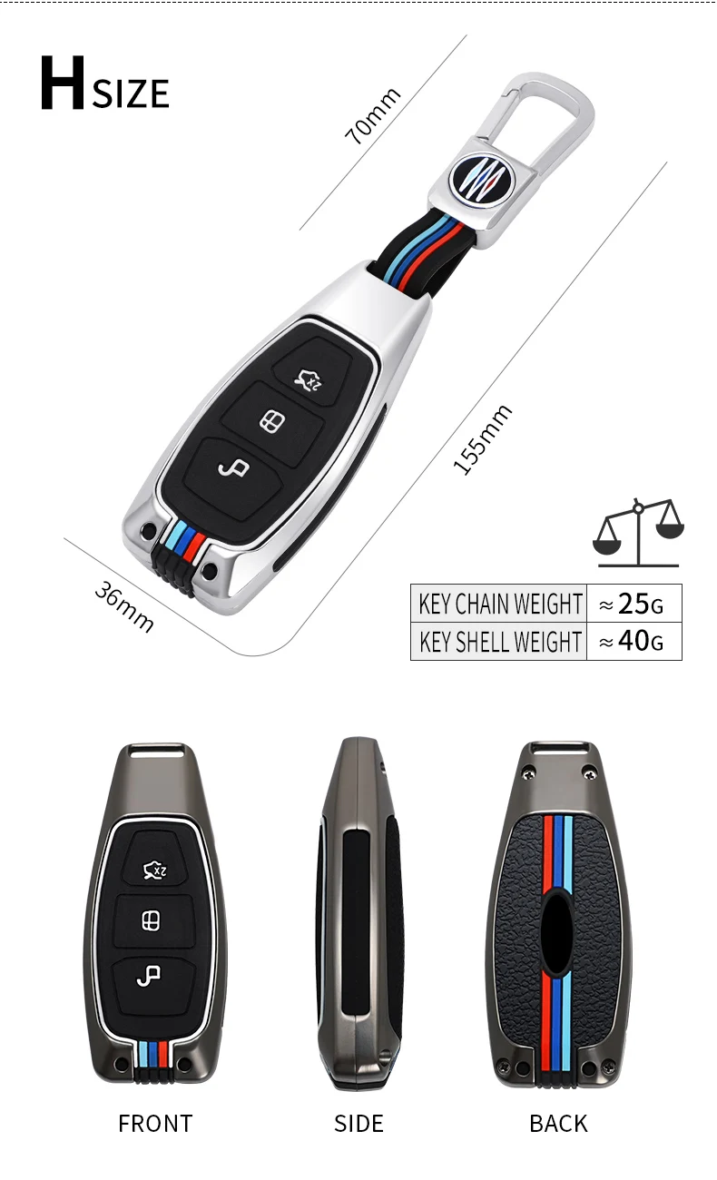 Nuova custodia per chiave auto in metallo copertura completa per Peugeot 308 408 508 2008 3008 4008 5008 Citroen C4 C4L C6 C3-XR accessori Smart Shell - S2edd2da195444cbc823f36c1cd33f1051