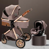 Nouvelle poussette bébé 3 en 1 poussette multifonctionnelle facile à plier voyage Portable landau siège de sécurité norme ue 5