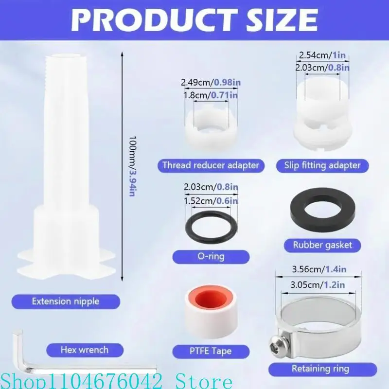 High Performances 4 in 1 Bathtubs Spouts Adapter Set Fit 1/2Inch Brass Pipe and Thread Connection Bathroom Accessory