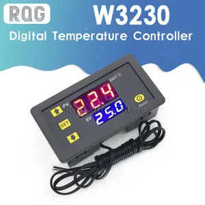 Цифровой регулятор температуры W3230, постоянный ток 12 В, 24 В, 110 В, 220 В переменного тока, светодиодный дисплей, термостат с переключателем нагрева и охлаждения, датчик NTC
