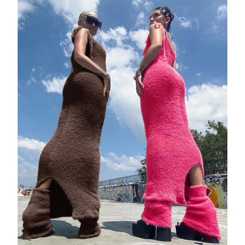 

Crystal Autumn Vestido Sexy Dress For Women Sleeveless Solid Color Female Clothes Outfits Casual Maxi Dresses