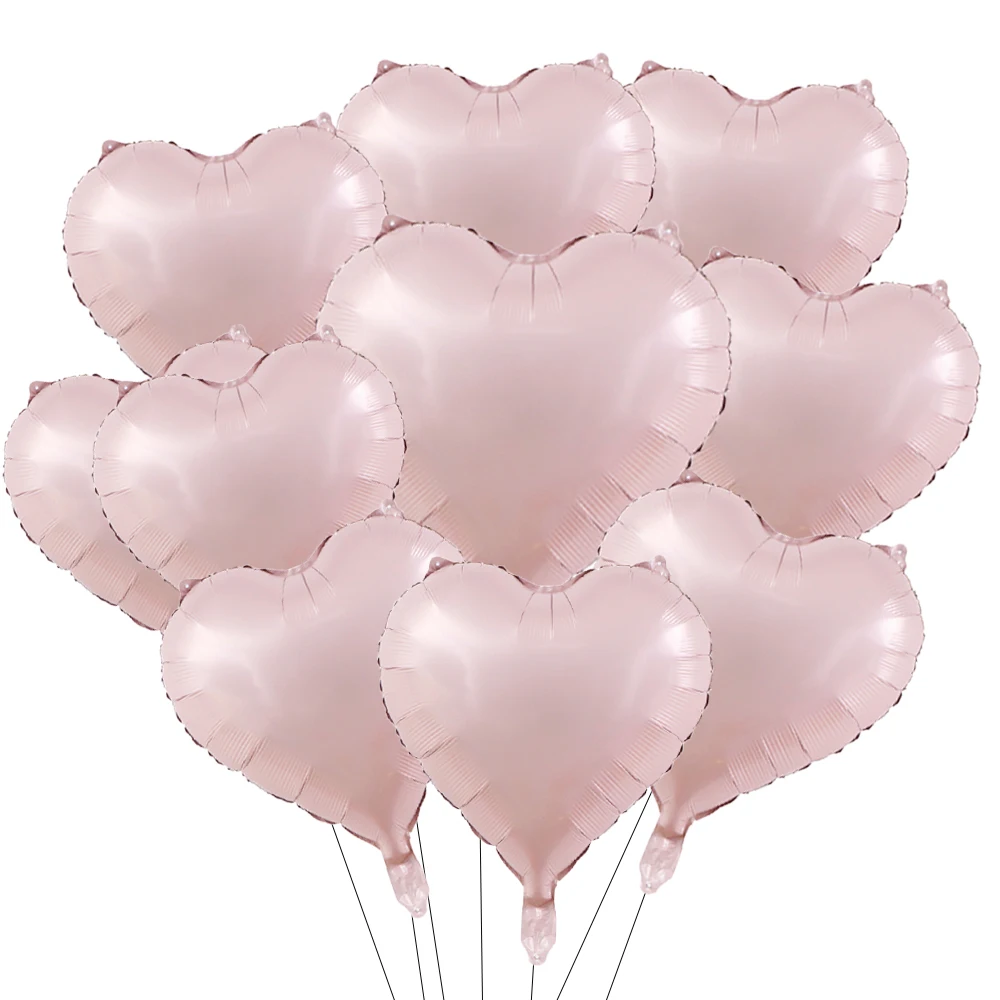 10 Stück 45,7 cm große Herz-Folienballons, rosa Salbeigrüner Herzballon für Geburtstagsfeier, Valentinstag, Hochzeit, Jahrestag, Dekorationen