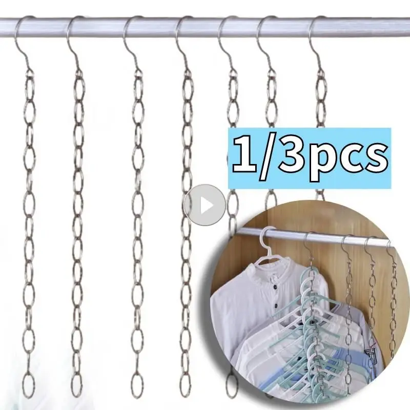Stainless Steel 14 Hanging Hole Wardrobe Multi-port Support Circle Clothes  Chain Hooks Clothing Drying Rack Hangers Home Storage - AliExpress