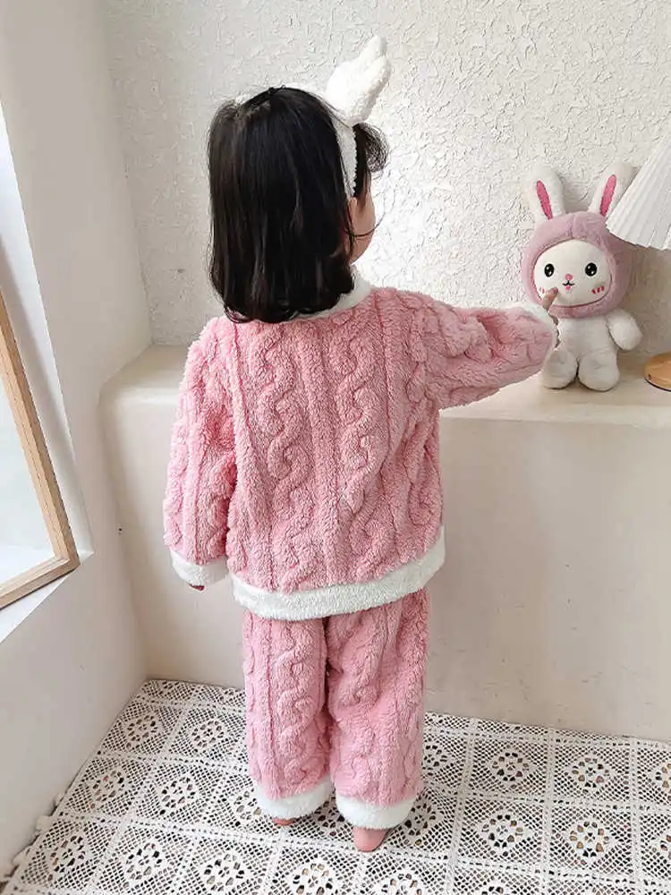 Children Sleepwear Baby Pajamas Set 2Pcs Sets Warm Home Suits Kids Clothes cotton pajama set