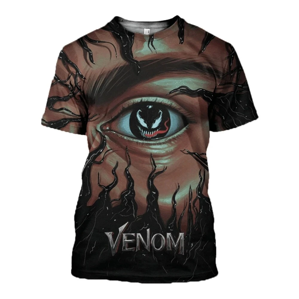 Venom 어린이 캐주얼 반팔 티셔츠, 재미있는 3D 프린팅 티셔츠, 하라주쿠 어린이 성인 상의