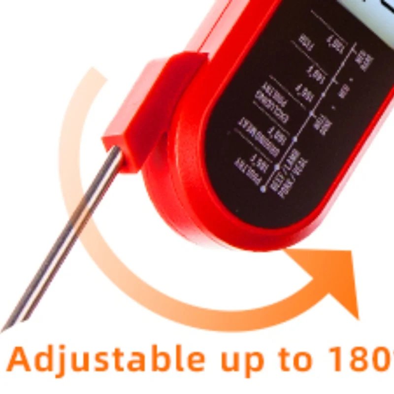 Waterproof Dual-Probe Digital Kitchen Thermometer with Rotating LCD and Alarm Function
