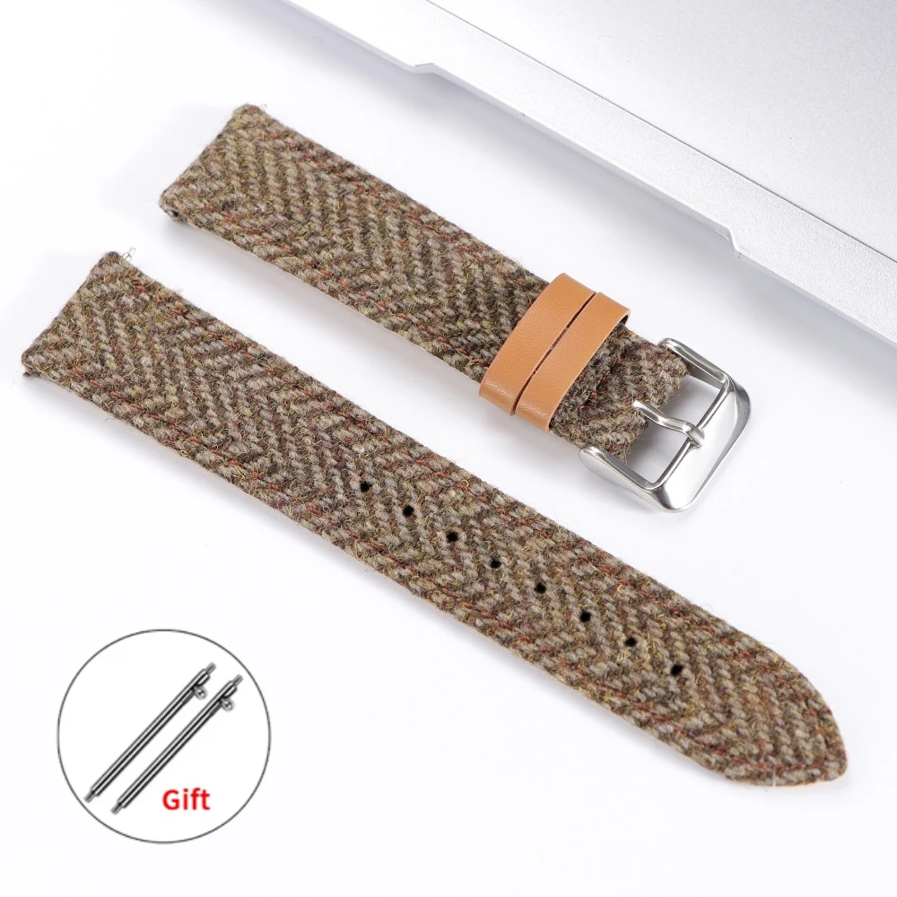 Elegant Vintage Nylon and Leather Watch Strap, Quick Release Universal Watchband (18mm, 20mm, 22mm)