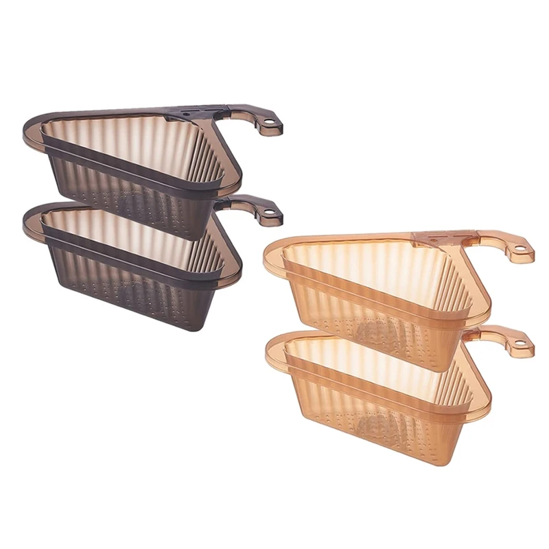 

Drain Strainer Basket 2 Pcs Adjustable Kitchen Triangle Sink Filter Transparent Corner Sink Drain Basket