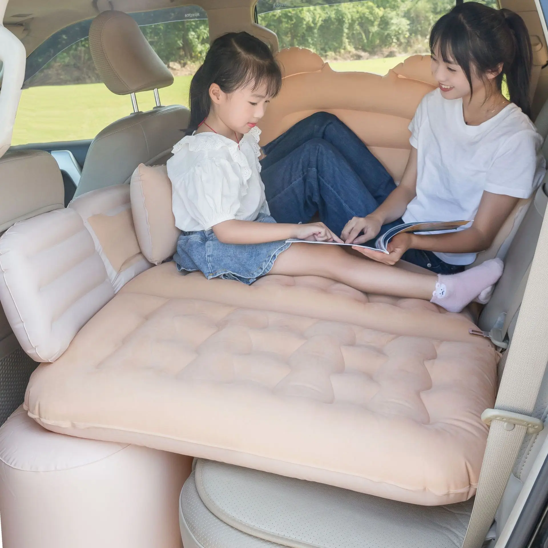 Car Travel Bed Air Mattress Sleeping Pad Inflatable Back Seat Bed Outdoor Cushions Camping Sofa Bed Accessories for Car