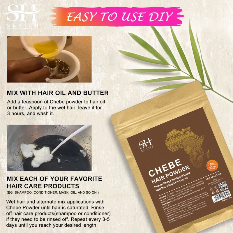 Sevich Chebe Powder Effective Growthing Hair Improves Hair Density Nourishes Follicles Fast Regrowth Product 100g