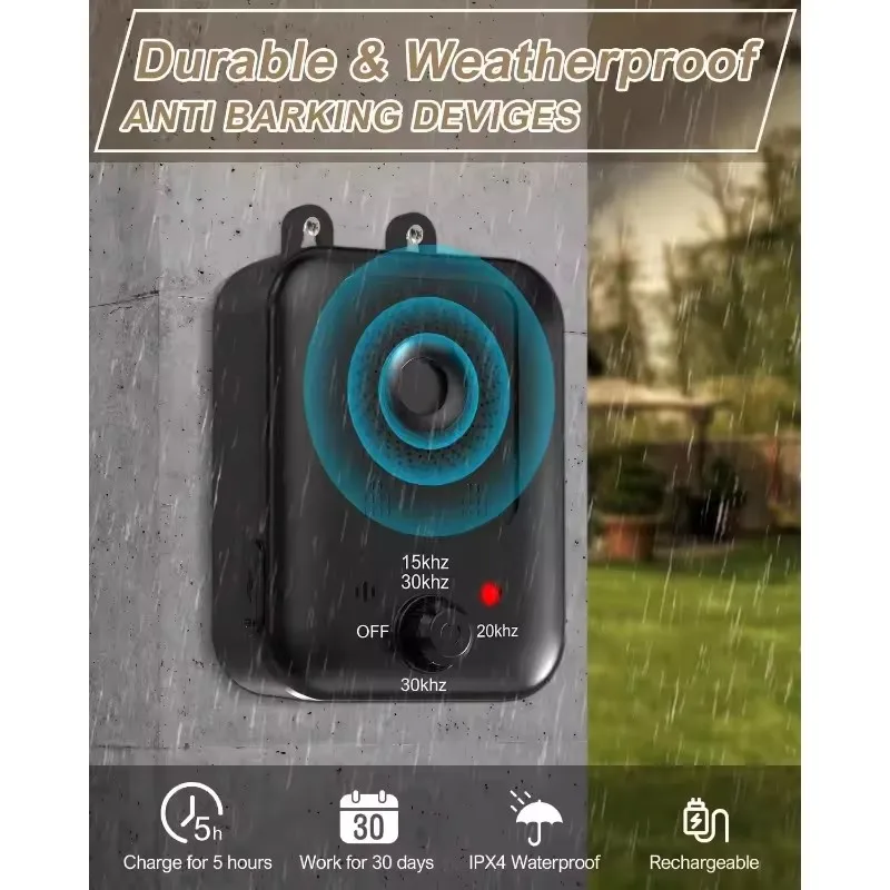 Anti-Barking Devices Smart Ultra-sonic Dog Bark Control Devices Waterproof Portable Dog Barking Deterrent for Outdoors
