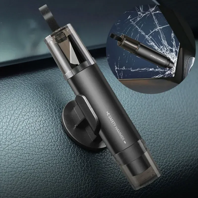 2-in-1 Car Safety Hammer Window Glass Breaker Seat Belt Cutter High Hardness Tungsten Steel Emergency Rescue Tool Base car safety hammer safety hammer window breaker seatbelt cutter tool