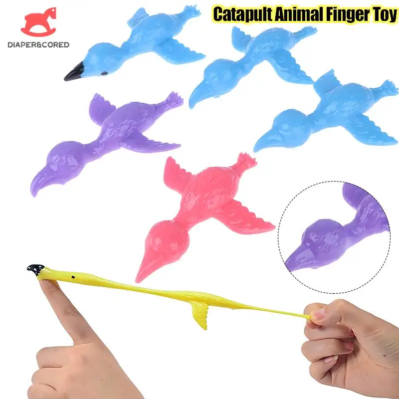 

5pcs/set Finger Catapult Launch Turkey Tricky Slingshot Fun Chick Practice Chicken Elastic Flying Birds Sticky Decompression Toy
