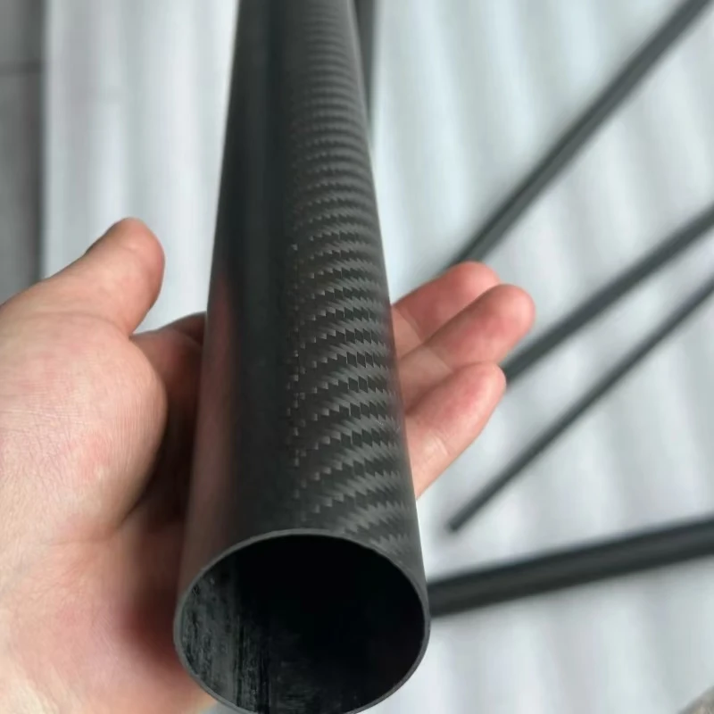 2 Pcs 3K Carbon Fiber Tube Twill Matte Length 500MM Thickness 1mm Outer Diameter 4-40MM Coil Tube Surface 3K Carbon Fiber carbon fiber tube