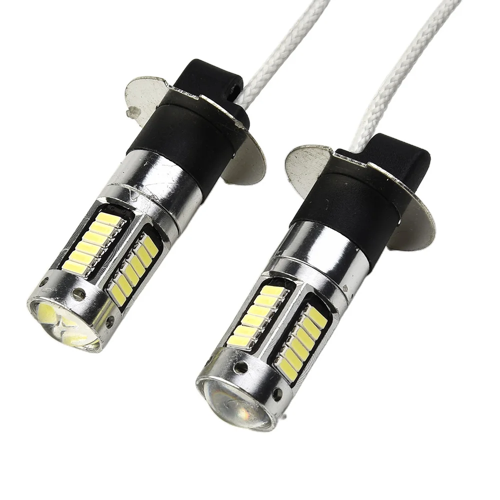

Pair H3 LED Fog Light Bulbs Conversion Kit Super Bright Canbus 6000K Color Temperature White 100W DC 12V