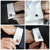 6/12 Pair Wed Cufflinks For Mens Wedding Guest Gift Man Shirt Cufflink Set Vintage Luxury Father's Day Men Cuffs Lawyer Tie Clip 6