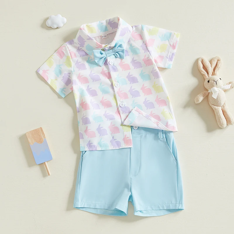Boys Bunny Bowtie Easter Set 4