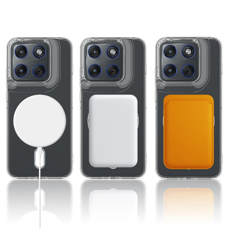 Magnetic Shockproof Transparent Hard Edge Case
