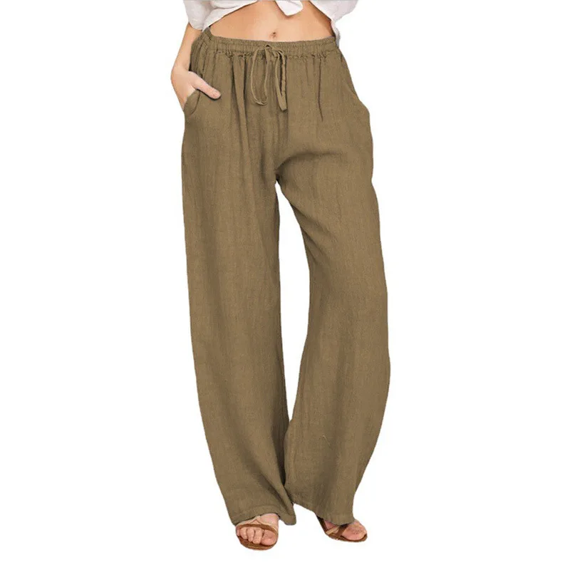 Plus Size Loose Linen Casual Women's Pants, Women's 2024 New Linen