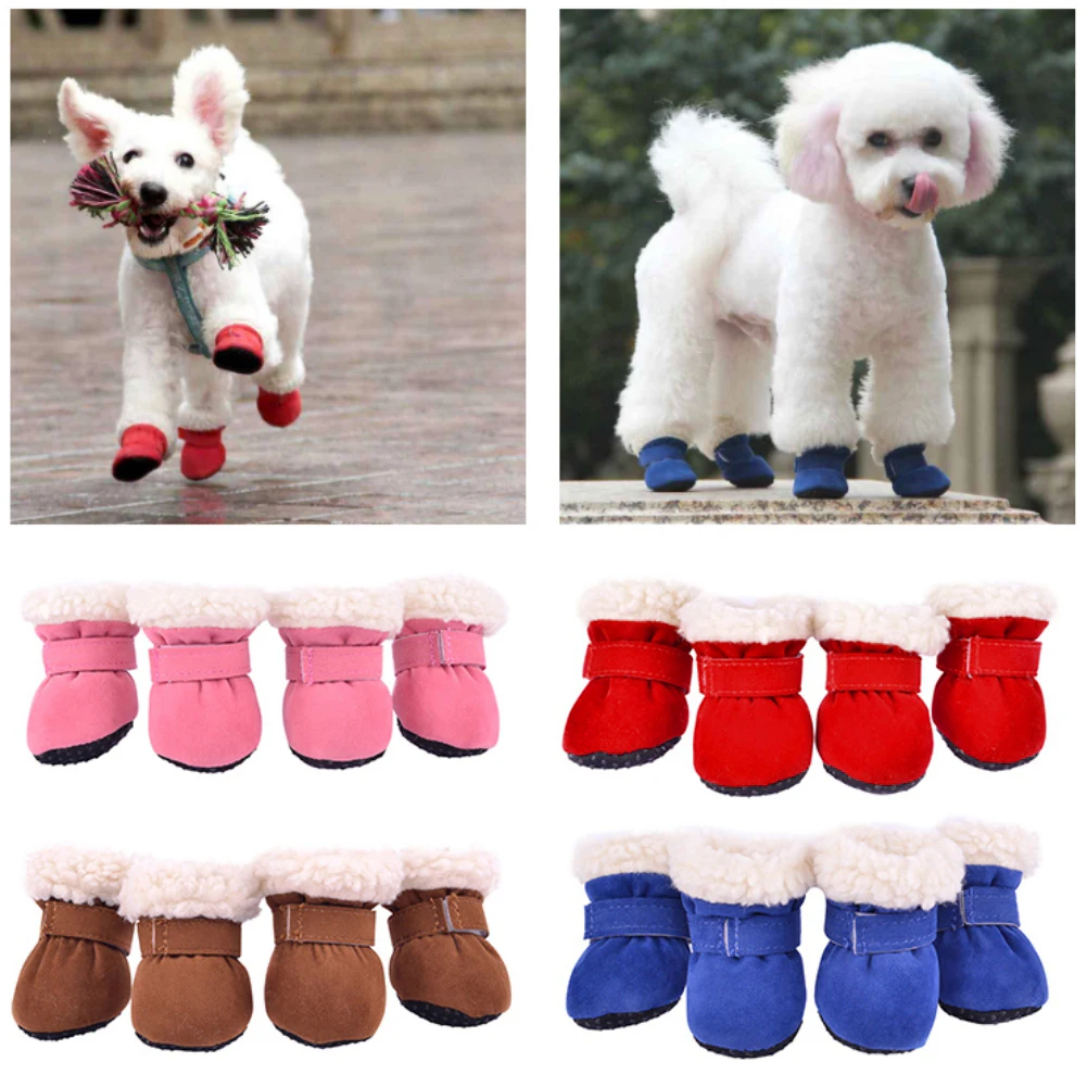 Title 1, 4pcs Pet Dog Shoes Pet Snow Boots Autumn Winter...