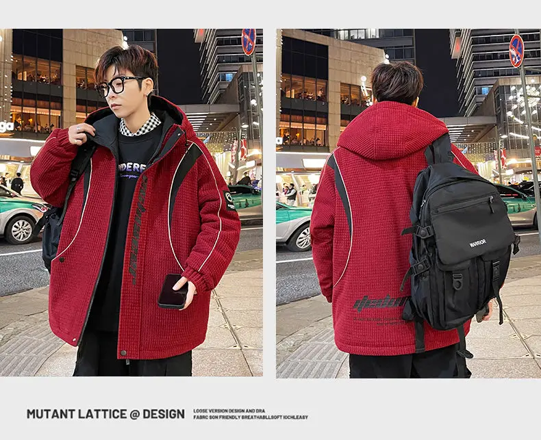 Winter Neue Ankunft Verdicken Polar Fleece Mit Kapuze Mantel für Männer und Jugend Streetwear Baumwolle Gefütterte Jacke Lose Warme Parkas Kleidung – Detail 18