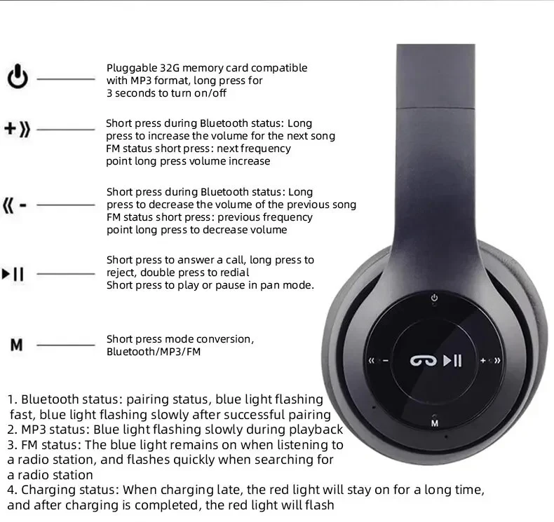 P47 Over-ear gaming headphones showing headband design.