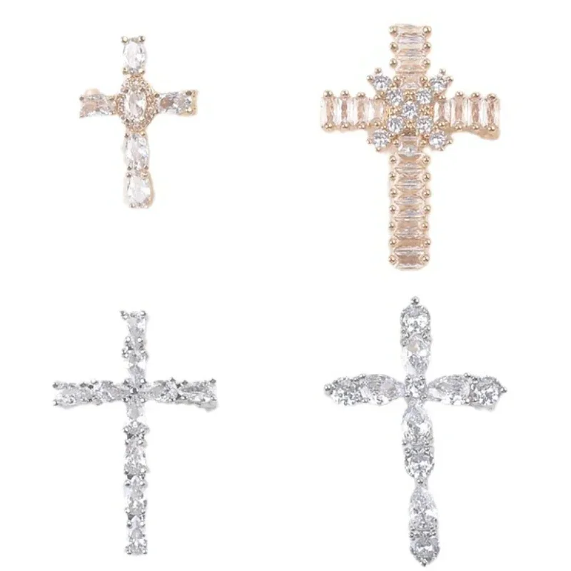 Neue Ankunft Strass Kreuz Broschen für Frauen und Männer Gold Silber Farbe Kristall Abzeichen Unisex Anstecknadeln Mode Schmuck Geschenke