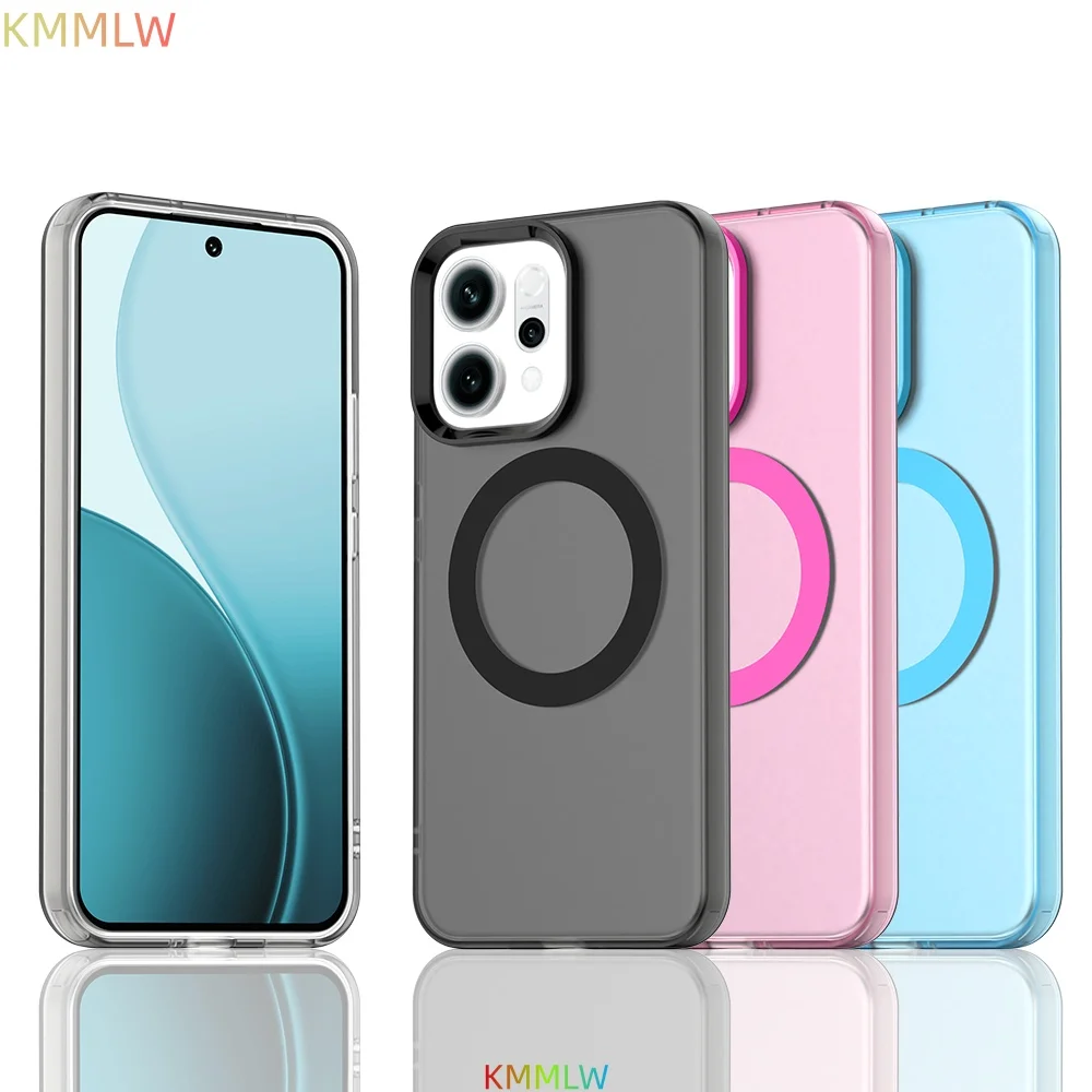 Funda para OPPO Reno 14F 13F 12F 5G, Carcasa Transparente con Colores Dulces, Fundas Protectoras para OPPO Reno 14 13 12 Pro 5G