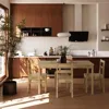 43.3 inch Solid Wood Indoor Modern Rectangular Dining Table Set for 4, Table and 4 Solid Wood Dining Chairs for Kitchen 6