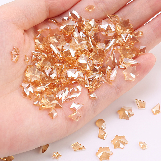 Nail Shaped Drill Rhinestones Parts Crystal Drop Rhombus Arrow Colorful Flatback Stones 3D Gems Nails Art Decoration