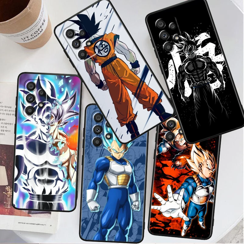 Funda de teléfono negra de lujo para Samsung, Goku d-dragon Ball, A53, A52, A33, A32, A51, A71, A21S, A13, A73, A50, A22, A23, A03, A72, A54, A12, 5G