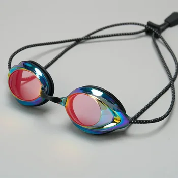 New Swimming Goggles Rope Head with Bright Color Electroplated Waterproof and Anti-fog Goggles Adult Outdoor Swimming Glasses 1