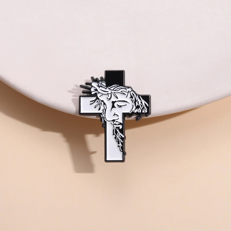 Jesus Cross Enamel Pins Custom Christian Religion Belief Immortal Brooches Lapel Badges Jewelry Gift For Best Friends