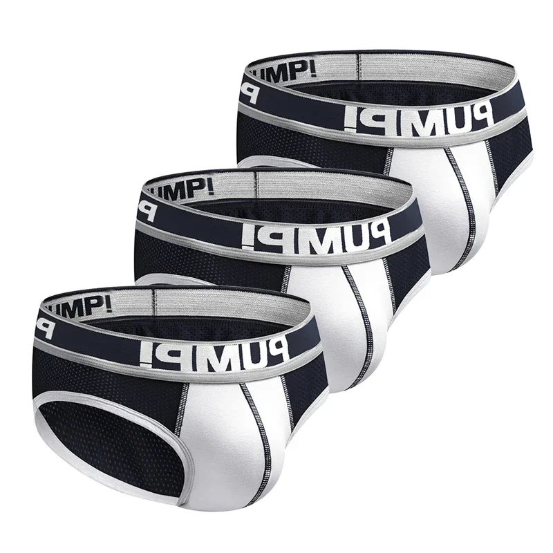 Men Underwear 3pcs/lot Hollow Breathable Mens Slip Bikini Jockstrap Briefs