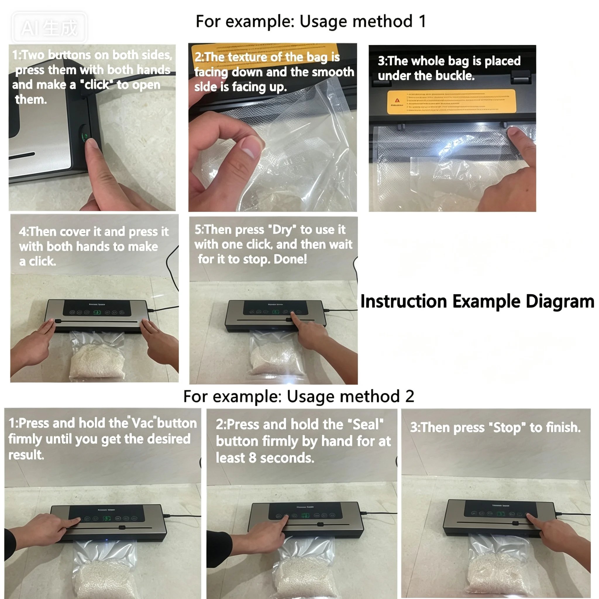 Electric vacuum sealing machine food storage sealing touch dry/wet built-in cutter kitchen food sealing vacuum packaging machine 6